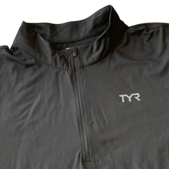 TYR SLS Quarter Zip Long Sleeve Shirt Athletic Fit Men's 2XL Black NWT - Picture 3 of 7